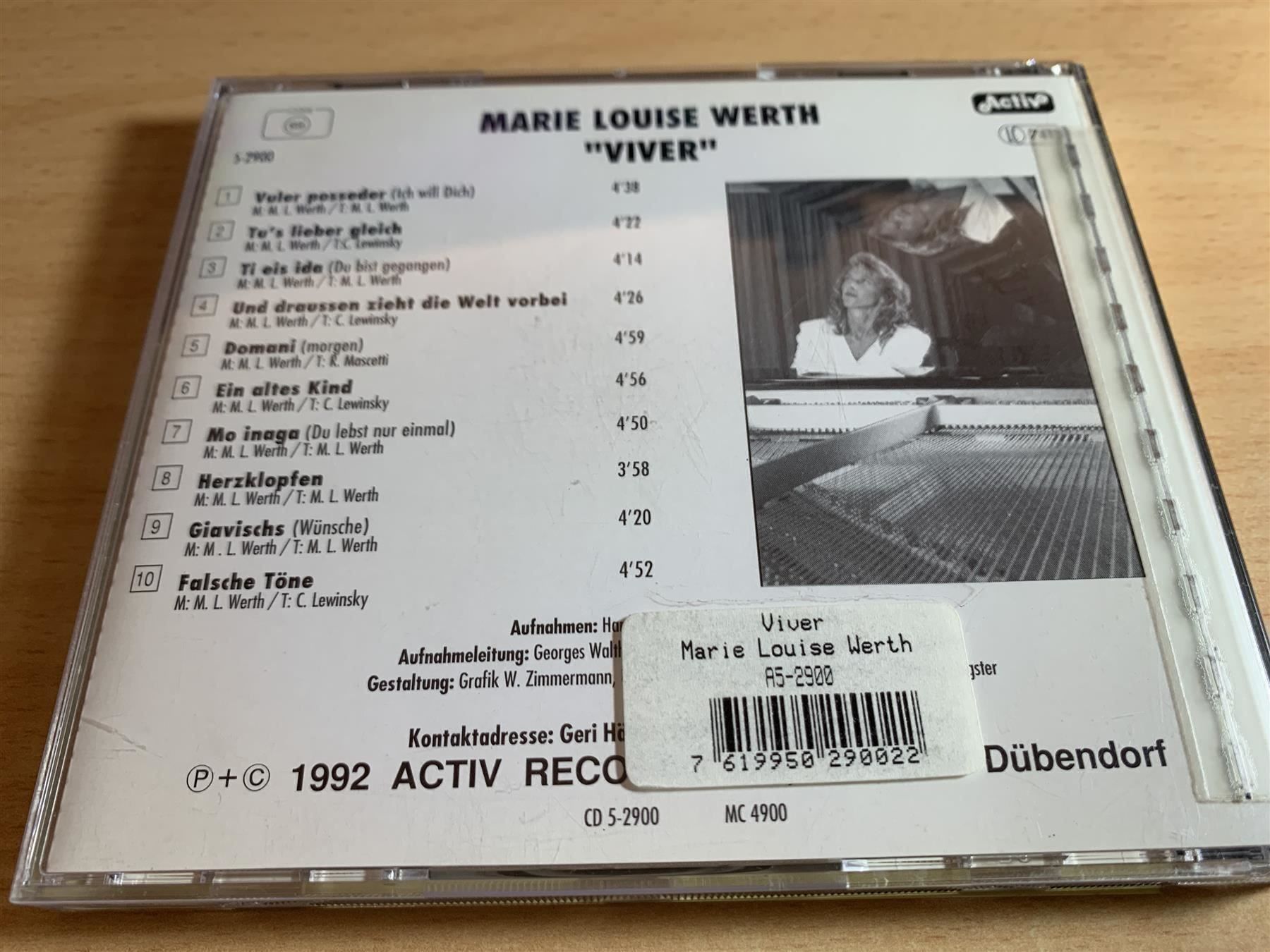 CDs: Marie Louise Werth – Viver – Gebraucht aus Rikon im Tösstal von Alpenmutz 1