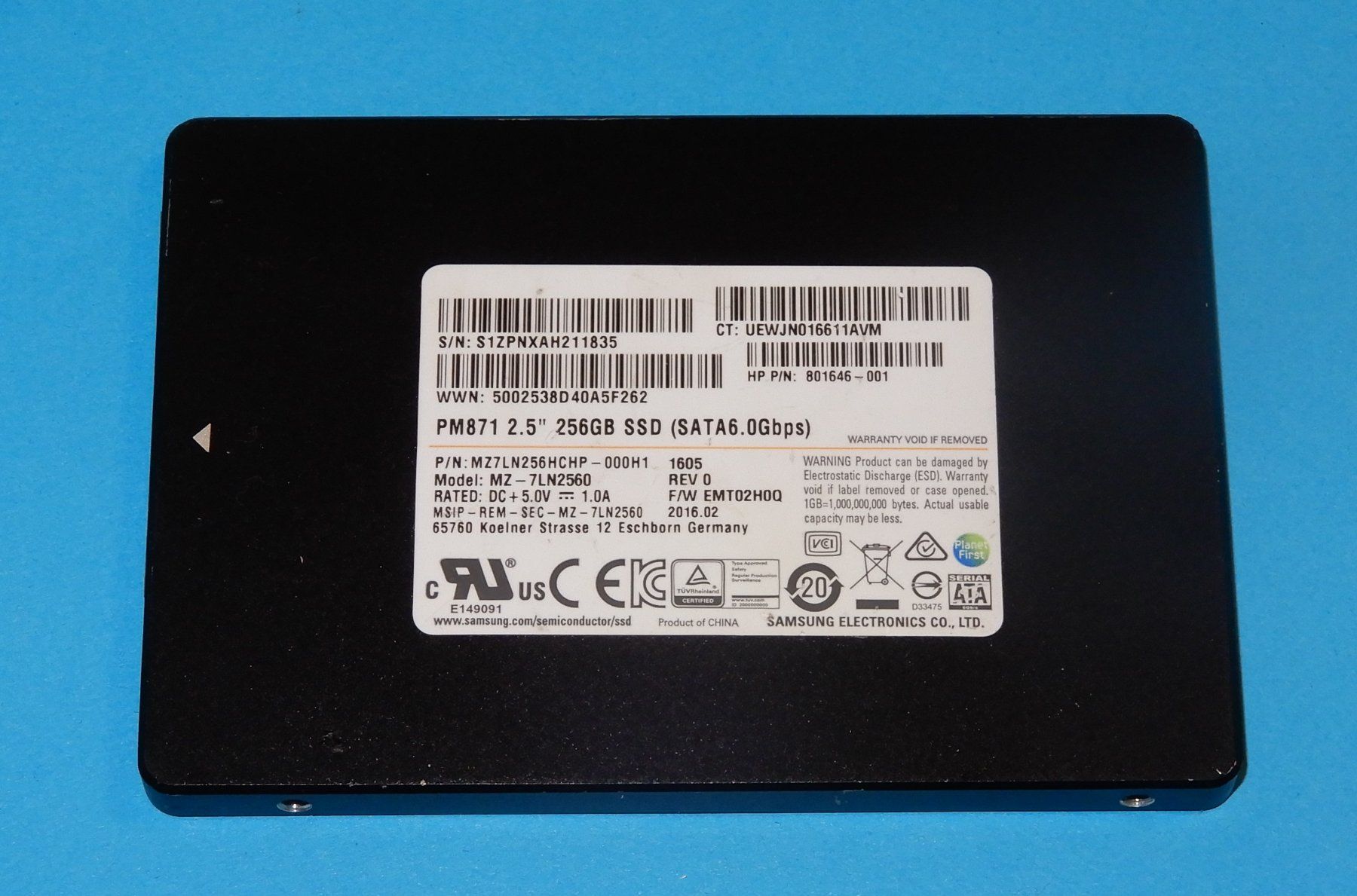 Samsung Dischi rigidi: Samsung PM871 256 GB SSD – Usato da Bern venduto da compischop