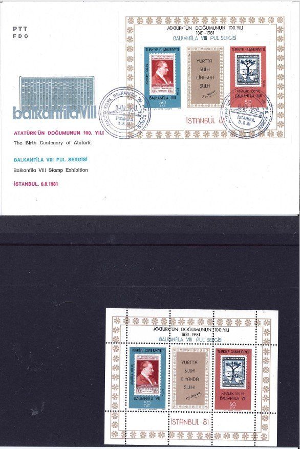 Tous les timbres: Atatürk-Block – D'occasion à Bellach par qsearch