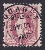 71C, Stehende Helvetia mit Vollstempel DOUANNE / TWANN BE