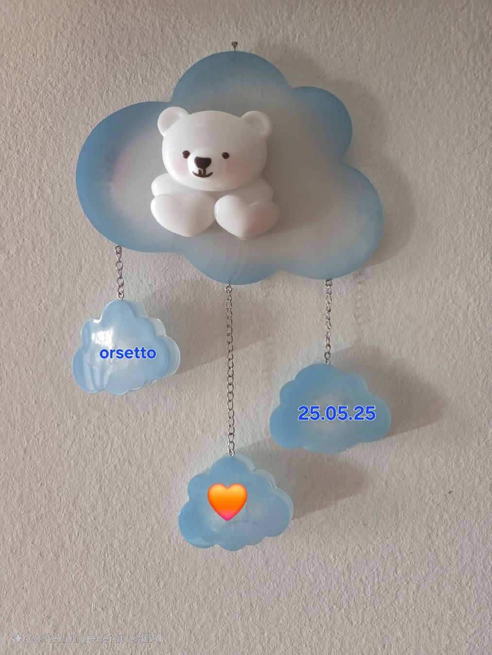 Tutte le decorazioni: nuvolette per la nascita personalizzata – Nuovo e nell'imballaggio originale da Chiasso venduto da gbs_art