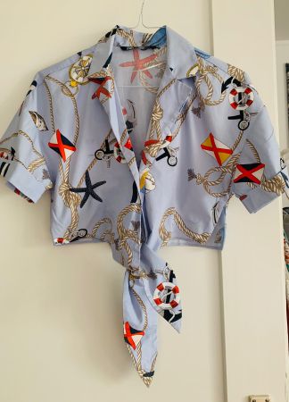 Zara Crop Marines Blouse XS/S