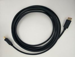 Displayport zu Displayport Kabel (450cm). Schwarz.