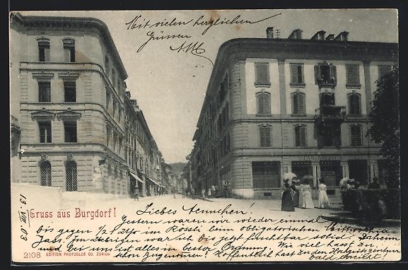 Cartes postales: Burgdorf, Blick in eine Strasse mit Gesc – D'occasion à Berlin par bartko-reher