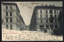 Burgdorf, Blick in eine Strasse mit Gesc