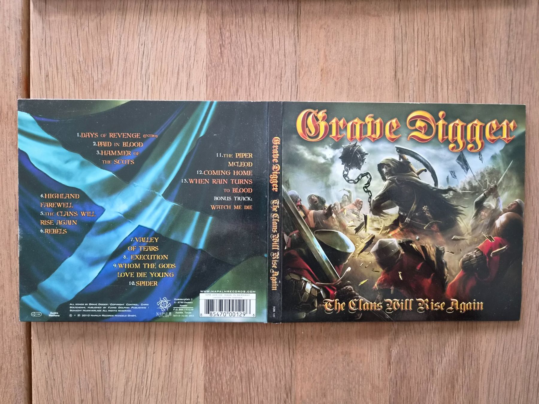 CDs: CD Grave Digger - The Clans Will Rise Again, 2010 – D'occasion à Nebikon par Harley-Davidson01
