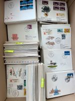 FDC CH  ca 14 Kg. in Schachtel PJ, PP, Tag der Briefm. usw.