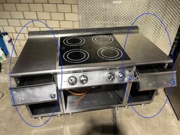 Cucine: 2x Schublade Elemente zum Gastro Induktionsherd – Usato da Zürich venduto da Freddyboy