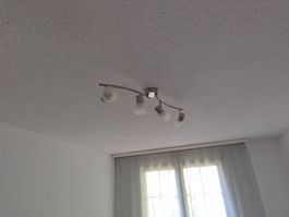 Deckenlampe 4 Spots Metall gebogen silber guter Zustand