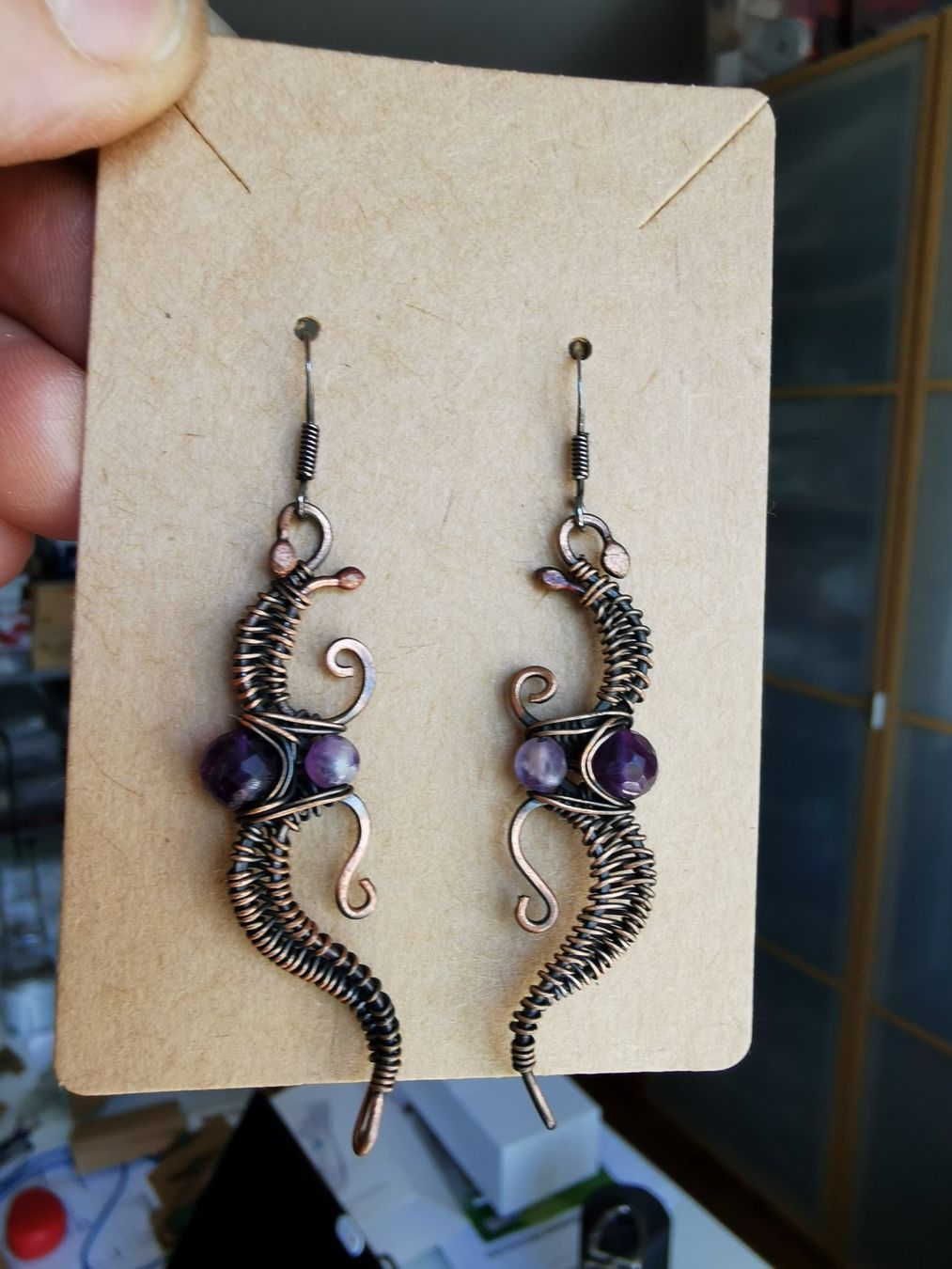Orecchini pendenti & Orecchini a lobo: Ausgefallene Ohrringe mit Amethyst, neu, Eyecatcher! – Nuovo (secondo la descrizione) da Oberglatt ZH venduto da JulFul