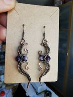 Ausgefallene Ohrringe mit Amethyst, neu, Eyecatcher!