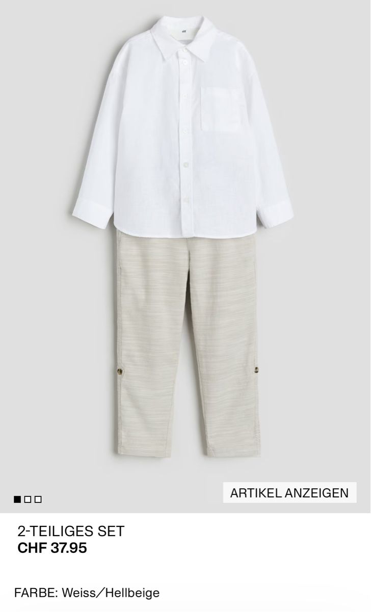 H&M Lotti & Set di vestiti: Baumwoll- / Leinen-Set – Nuovo e nell'imballaggio originale da Uitikon Waldegg venduto da MGC 1