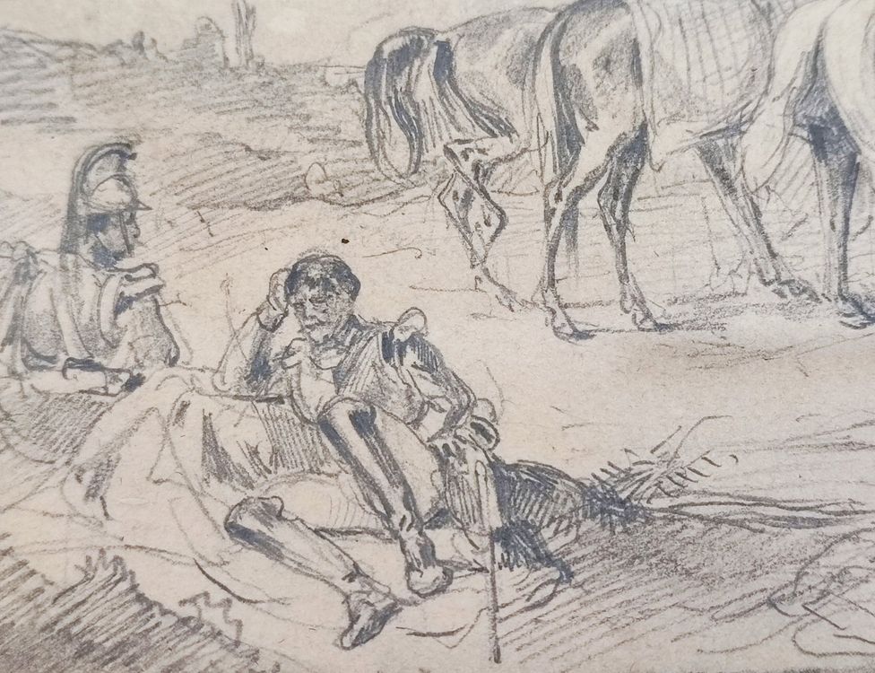 JOSEF ANTON STRASSGSCHWANDTNER – Kavalleristen bei der Rast (Gebraucht ...