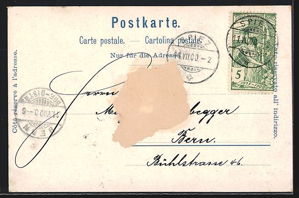 Ansichtskarten: Spiez, Bahnhofsplatz mit Gesamtansicht u – Gebraucht aus Berlin von bartko-reher 1