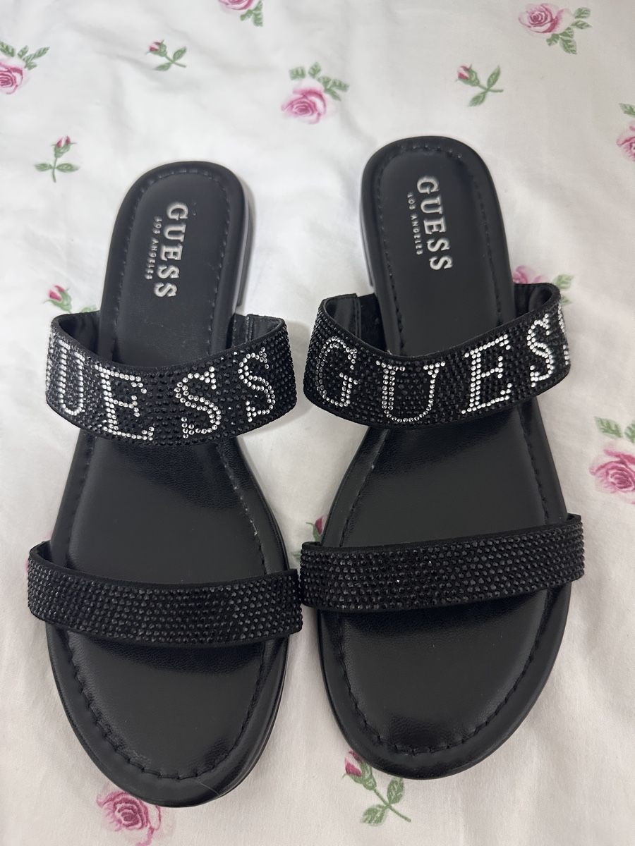 Guess Scarpe da donna: Guess Sandalen Schwarz Glitzer – Nuovo (secondo la descrizione) da Oberurnen venduto da nes_8xqt