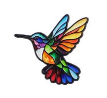 Bunte Kolibri Brosche