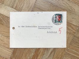 1921Pro Juventute J18 auf Karte