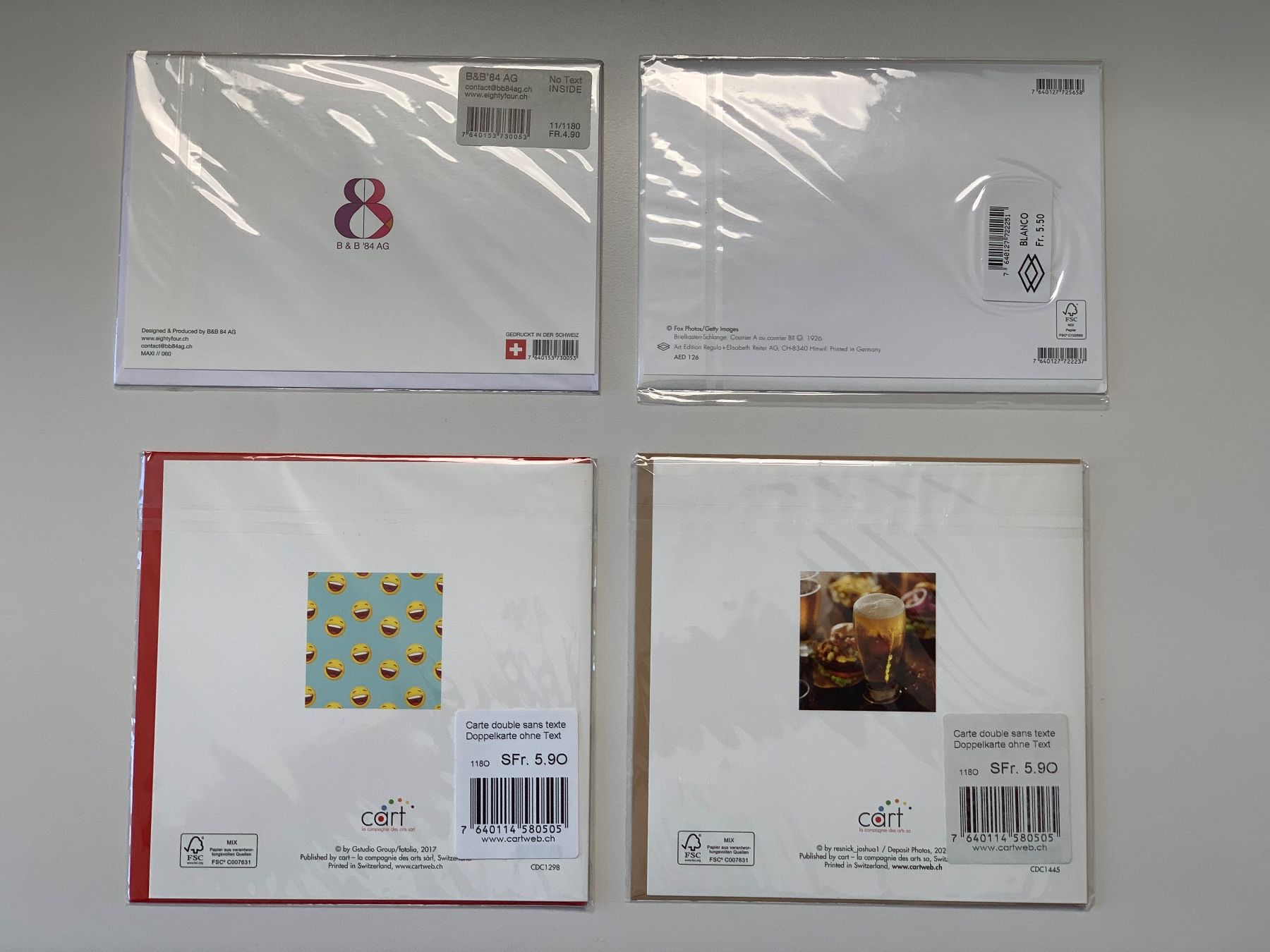 Cartoline: 4er-Set Grusskarten, neu – Nuovo e nell'imballaggio originale da Windisch venduto da rhu_wd8q 1
