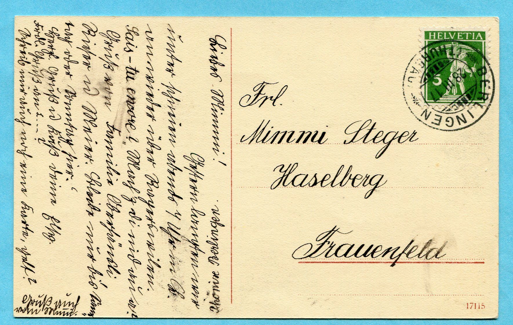 Cartoline postali: Berlingen 1917 – Usato da Opfikon venduto da Prophila 1