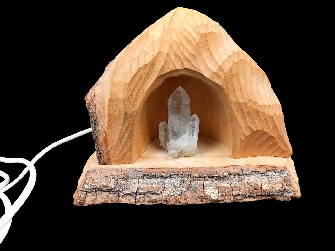 Lampen: Holzlampe mit Kristall – Gebraucht aus Hünenberg von Restwert_Zug 4