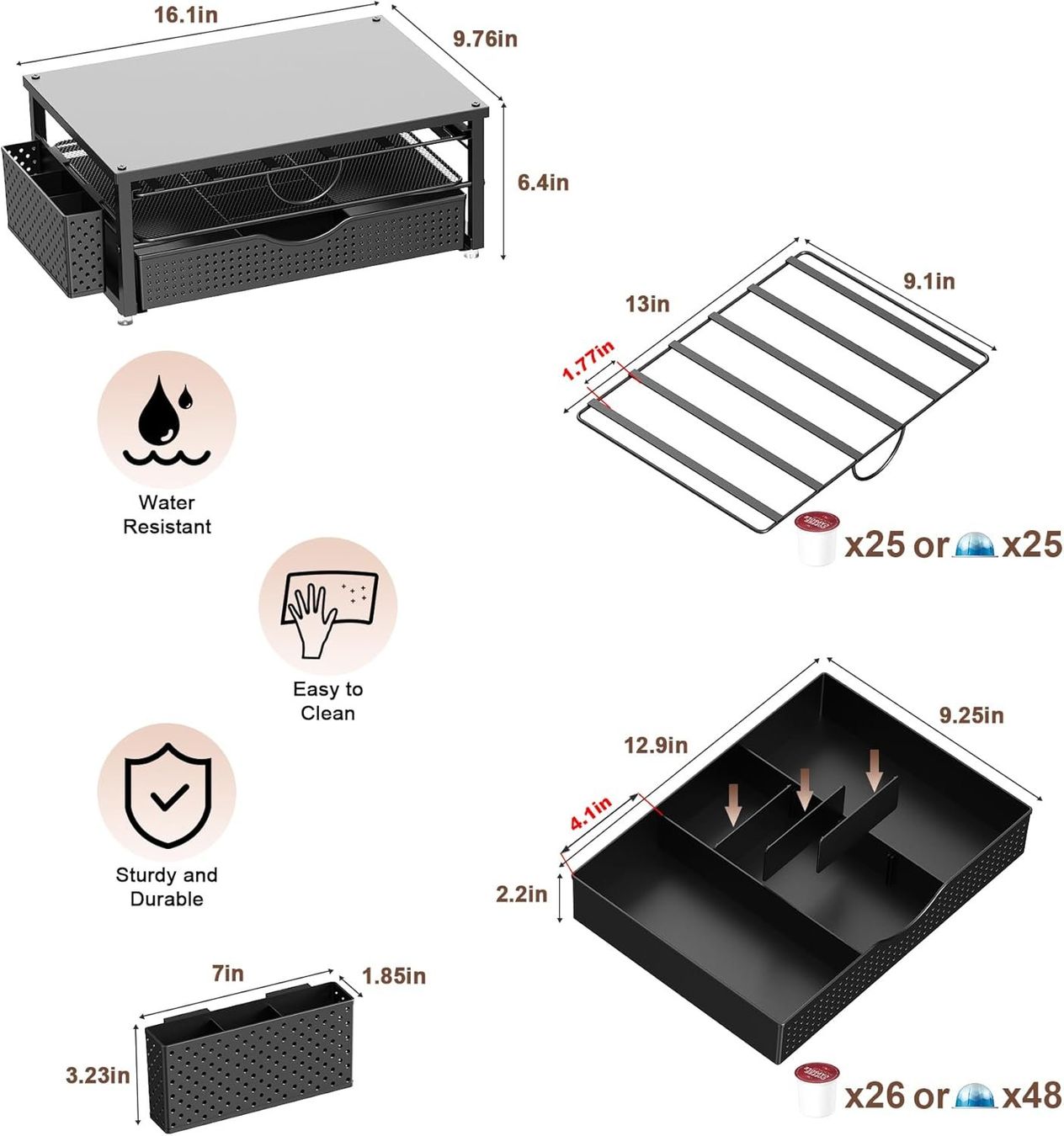 Macchine per caffè & Macchine per espresso: Kaffeekapselhalter Schwarz 2 Etagen Organizer – Nuovo e nell'imballaggio originale da Suhr venduto da SchnapperCH 1