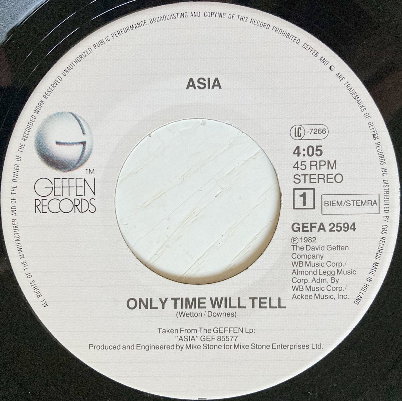 Dischi in vinile: ASIA - ONLY TIME WILL TELL – Usato da Bottens venduto da hotter-than-hell 2
