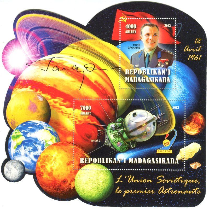 Tutti i francobolli: Block Raumfahrt. Juri Gagarin Madagaskar – Nuovo e nell'imballaggio originale da Basel venduto da Butsch5