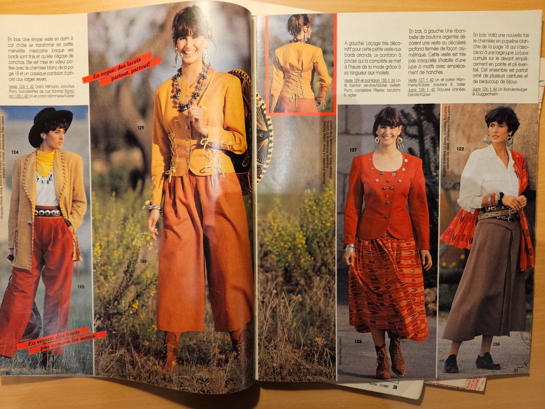 Schnittmuster: Burda mode printemps_pantalons_style marin 02/1990 – Gebraucht aus Lausanne von tal_01 7