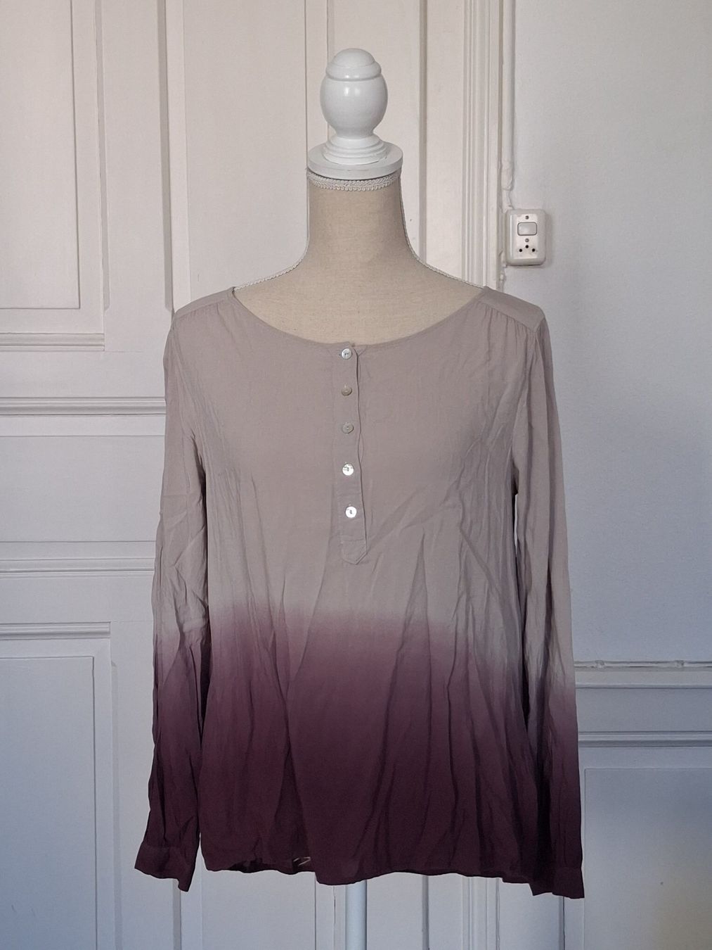Tom Tailor Camicette: Leichte Bluse Langarm Tom Tailor Farbverlauf Gr. S – Usato da Ried-Brig venduto da Zzyzx