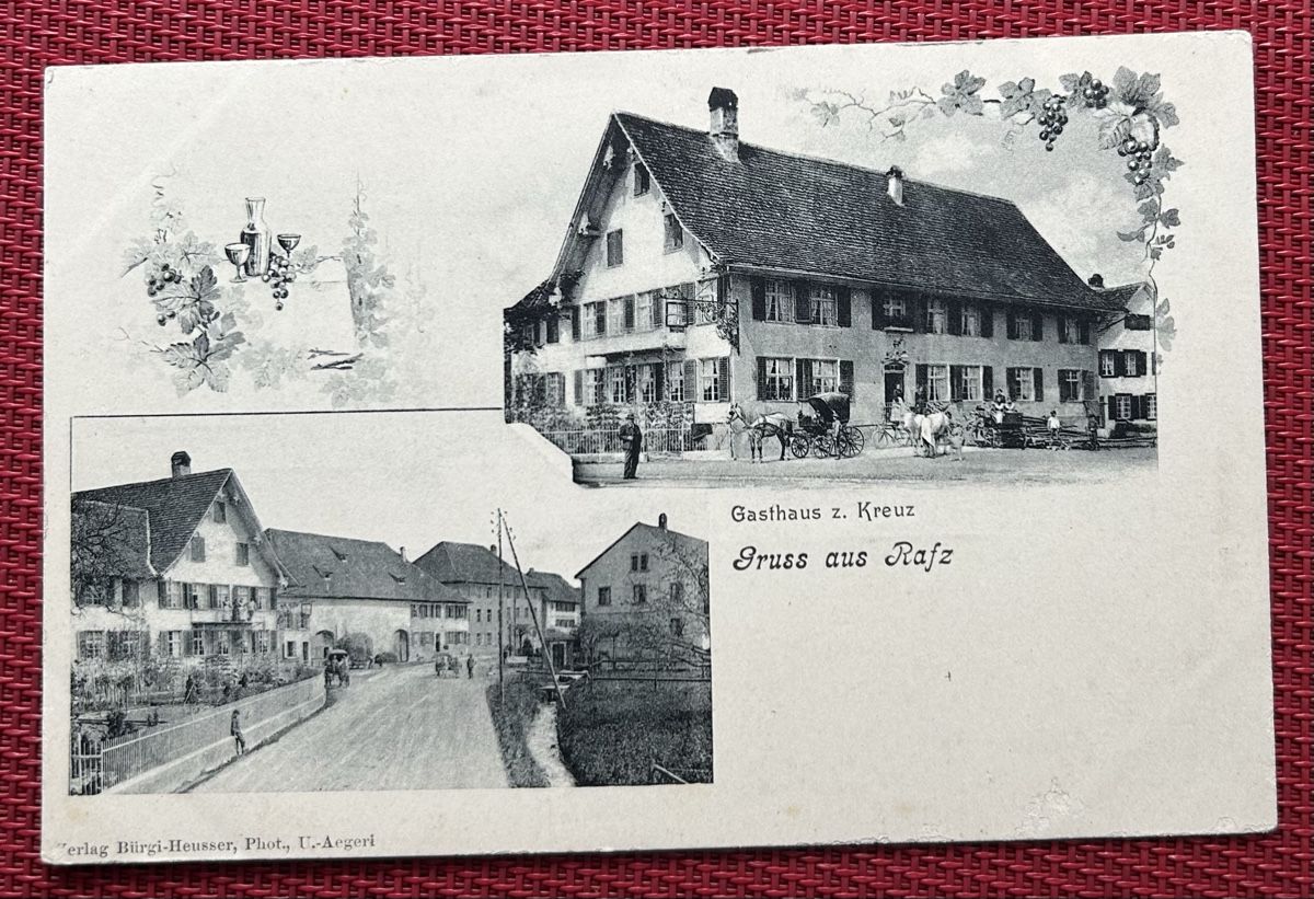 Cartoline postali: Gruss aus Rafz 2-Bildrig  – Usato da Horw venduto da Tellbub