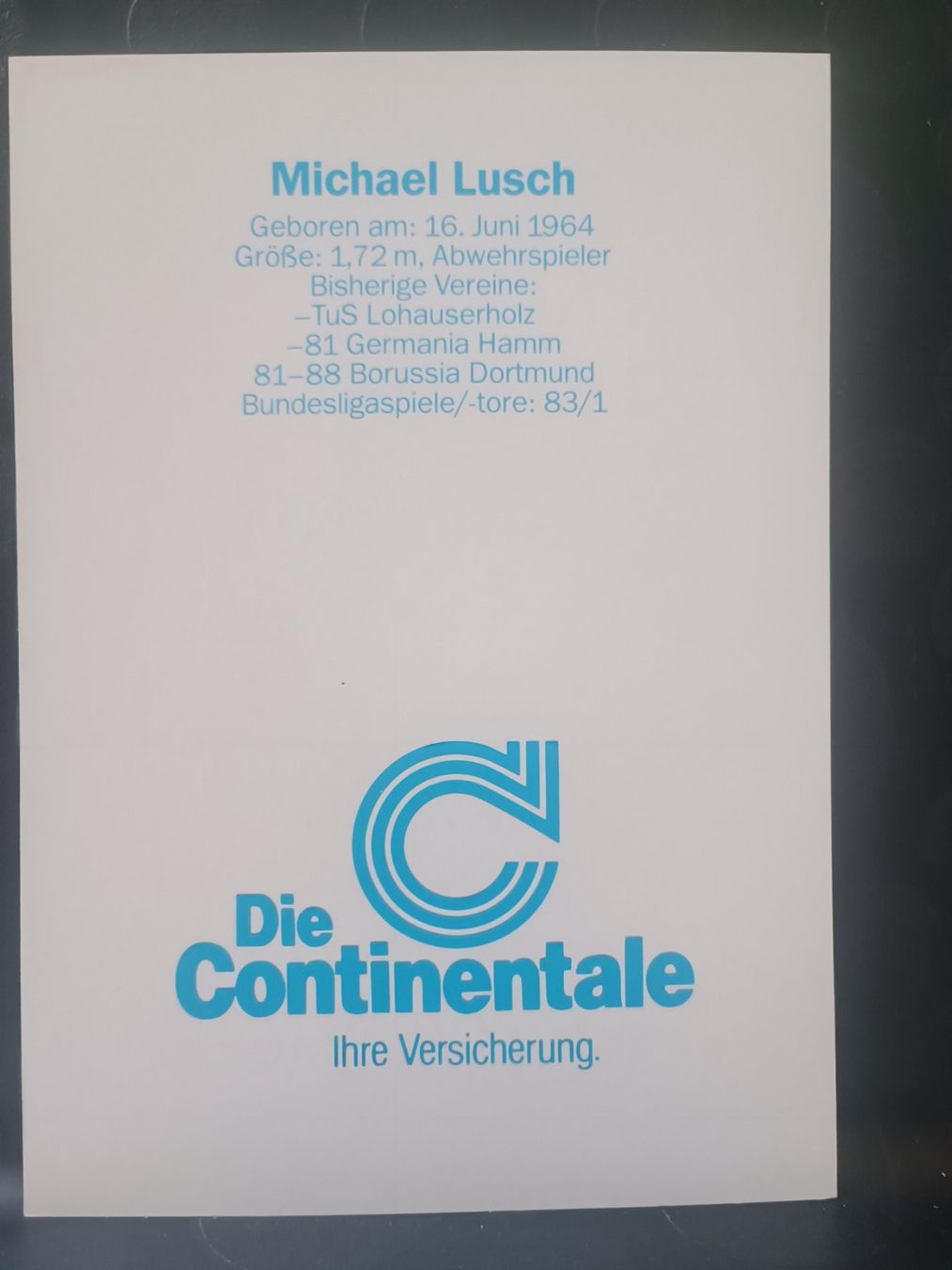 Autografi: Michael Lusch - BVB - Borussia Dortmund - Handsigniert – Usato da Menziken venduto da Artographs 1