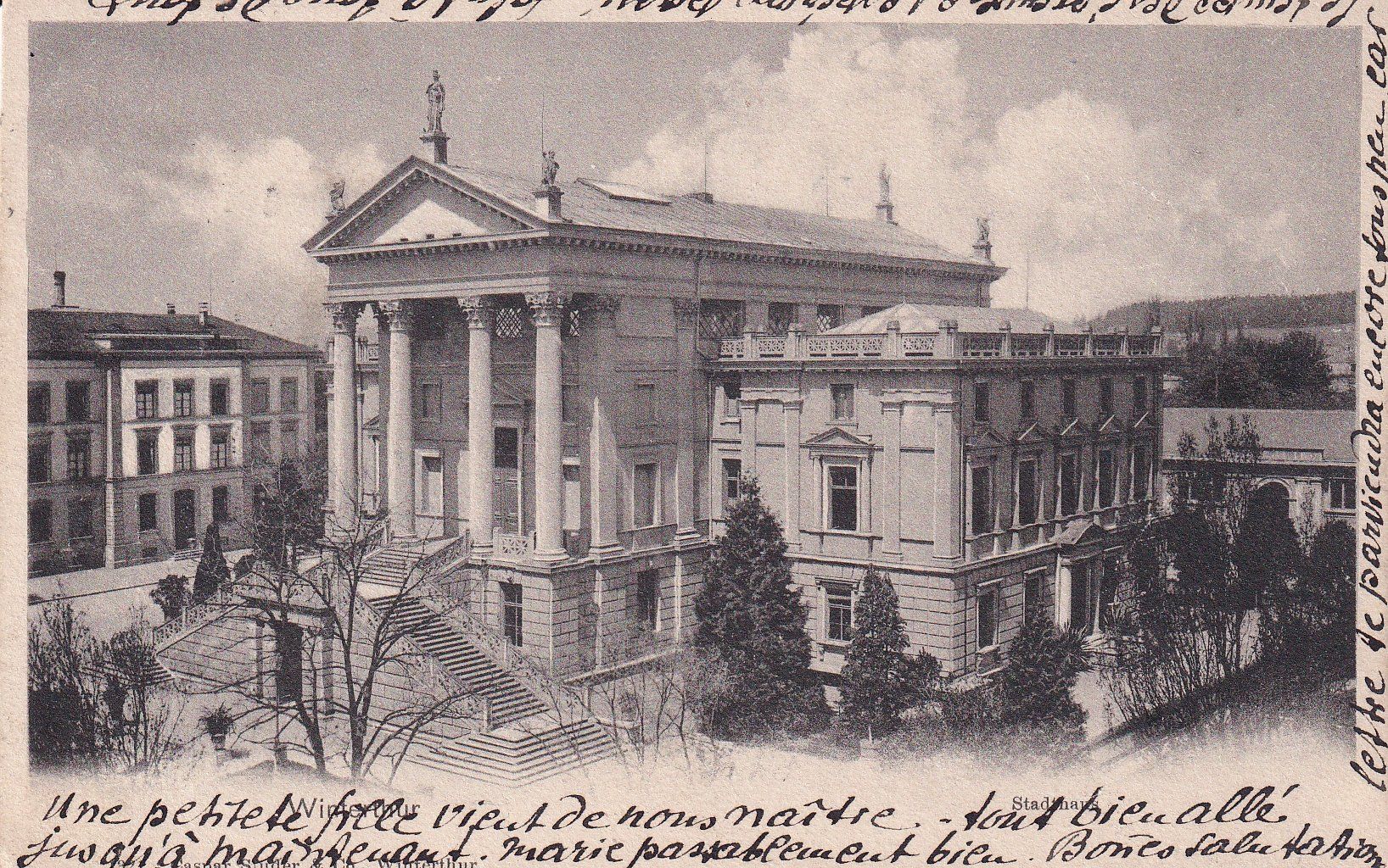 Cartoline postali: Winterthur  ZH  -   Stadthaus     um 1902 – Usato da Brig venduto da Valcards54