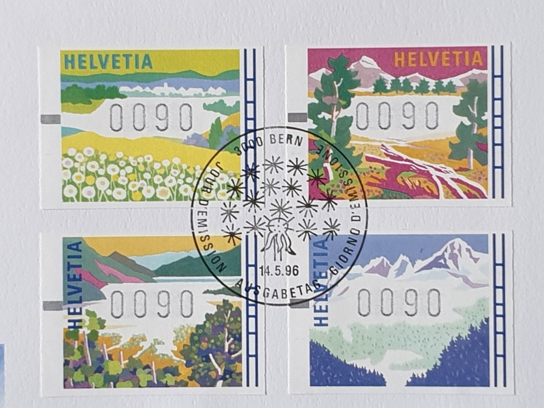 Tutti i francobolli: (67) Automatenmarken 90 Cent von1996 – Usato da Schwarzhäusern venduto da Inot3 9