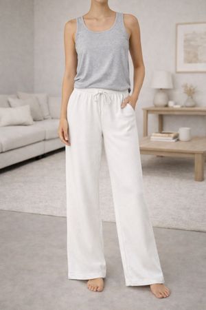 PANTALON DE DÉTENTE BLANC LARGE