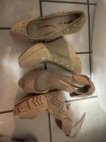 Womens Beige Wedge Sandal with Studs Size 39 Used