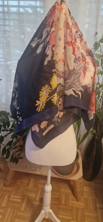 Foulard En Soie Vintage Françoise Guérin Paris - 90x90cm - Multicolore - Occasion