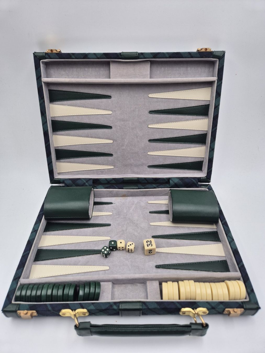 Giochi: Backgammon Spiel, Lederkassette, Reisespiel – Usato da Ettiswil venduto da beekeper13