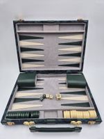 Backgammon Spiel, Lederkassette, Reisespiel