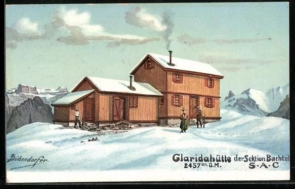 Cartoline postali: Claridahütte, Berghütte der Sektion Ba – Usato da Berlin venduto da bartko-reher