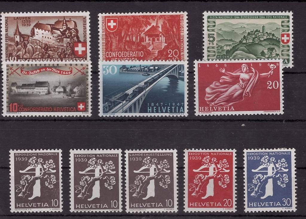 Tutti i francobolli: verschiedene Briefmarken Schweiz ungebraucht – Nuovo (secondo la descrizione) da Neuhausen am Rheinfall venduto da michip