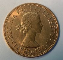 British Münze - One Penny 1967 / Königin Elisabeth ll - Top