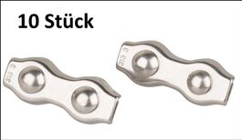 10 Stk. Klemmen INOX für Drahtseil Ø 3 mm. Gratis Lieferung!