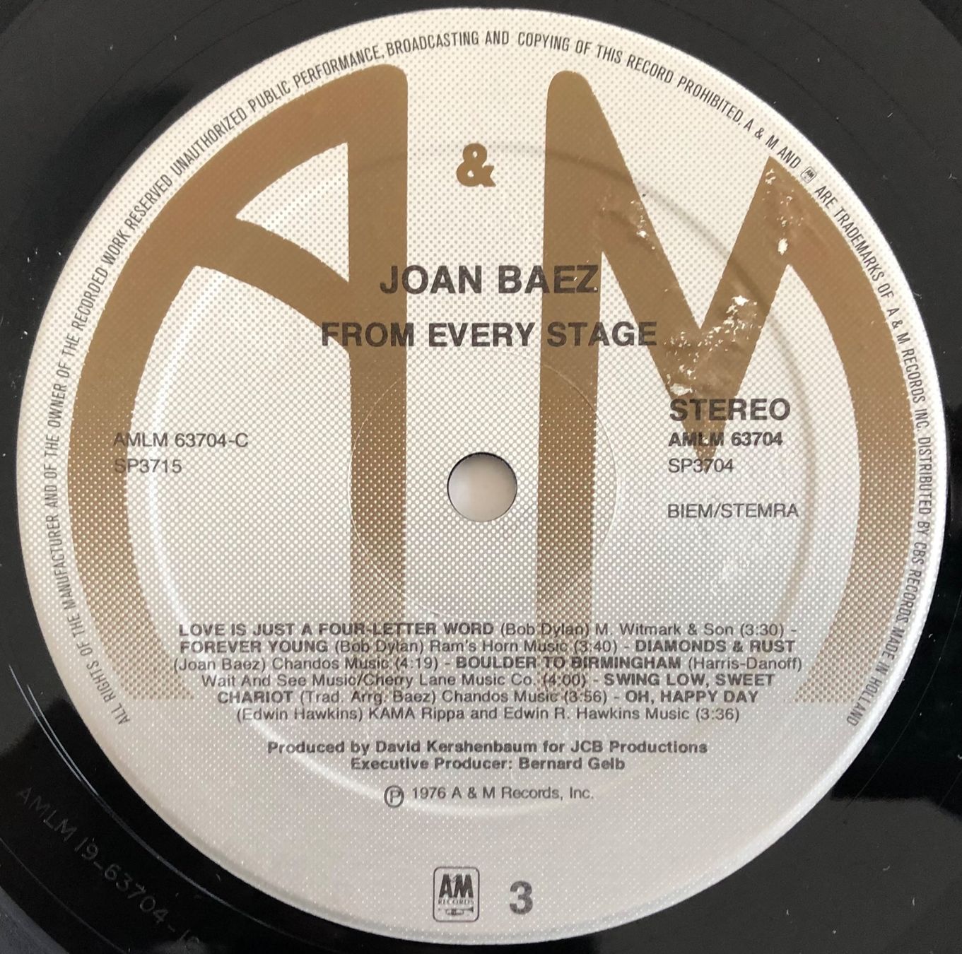 Schallplatten: JOAN BAEZ - FROM EVERY STAGE – Gebraucht aus Poliez-Pittet von Newtown-Records 3
