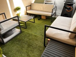 Gartenmöbel Set 4-teilig Stahl/Stoff 