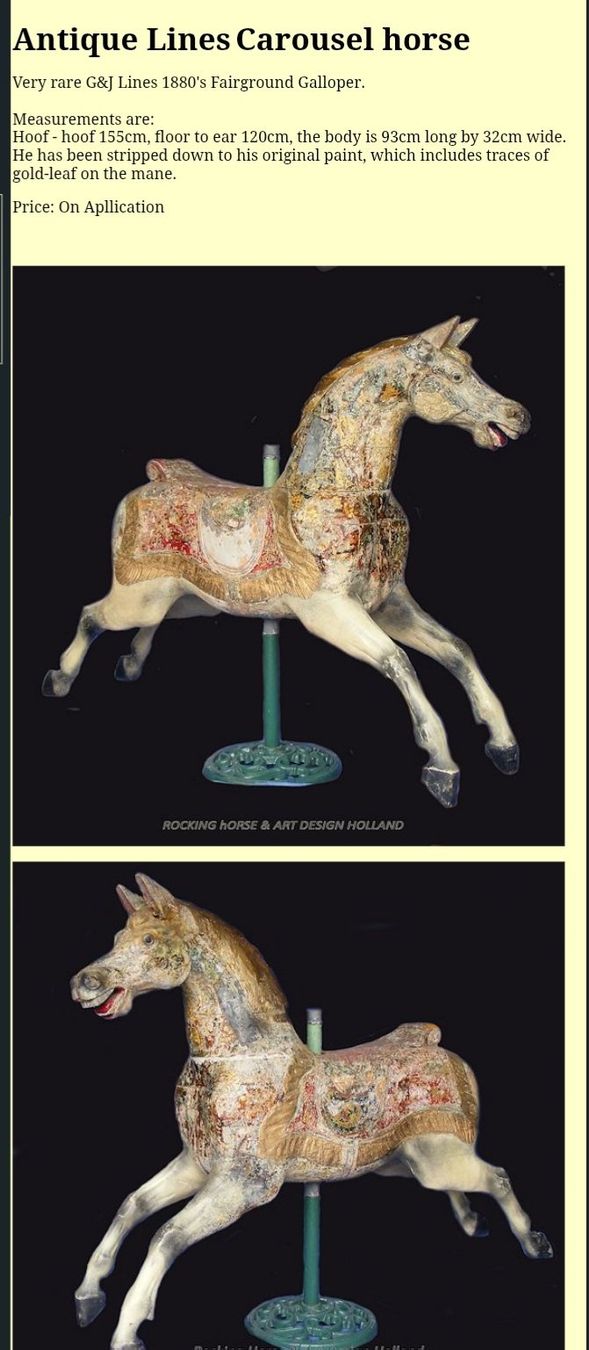 Giocattoli: G&J Lines Galloper- Karusselpferd um 1890 – Usato da Siblingen venduto da rantiques 8