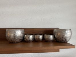 5 Kugelwindlichter - 3x7cm & 2x13cm - silber - Coop City