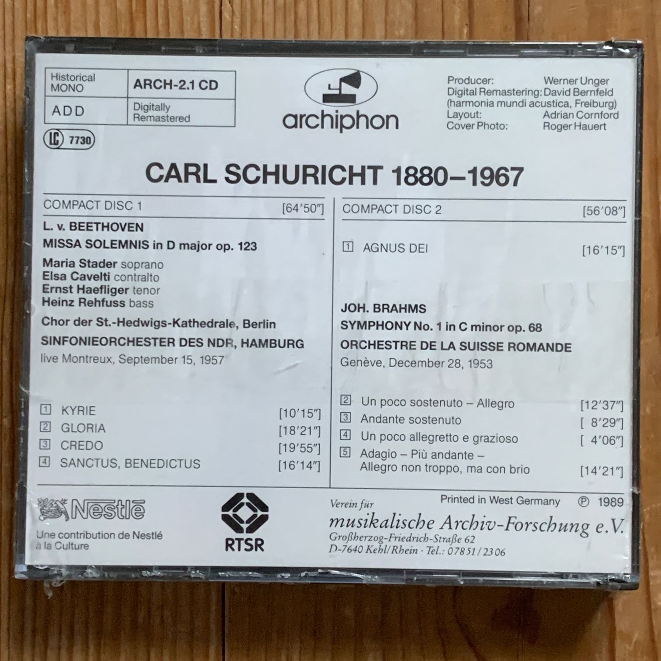 CDs: Carl Schuricht: Beethoven / Brahms – Neuf avec emballage d'origine à Stans par Abukadnezar 1