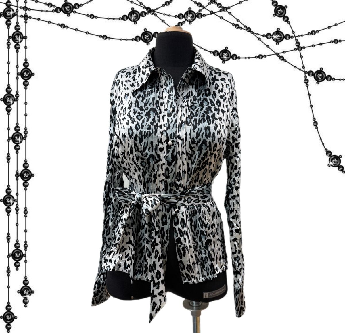 Camicette: Leoprint black and white wrinkle blouse – Nuovo (secondo la descrizione) da Gächliwil venduto da dom_652g