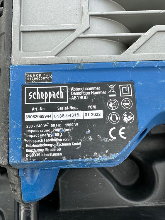 Abbruchhammer 1900 Watt, 60 Joule Schlagkraft Kaufen auf Ricardo