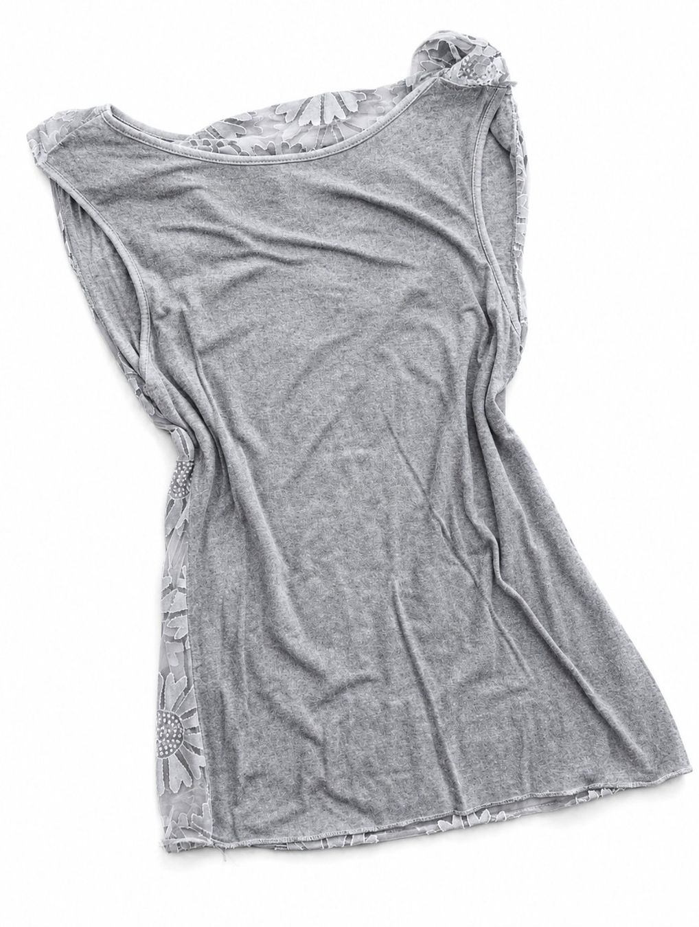 Top: Elegantes Damen Top Grau mit Blumenmuster – Nuovo (secondo la descrizione) da Fully venduto da VaneaSelection 4